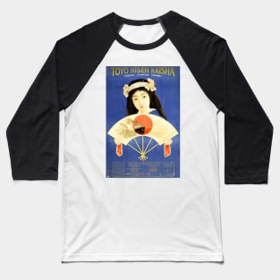 TOYO KISEN KAISHA Oriental Steam Ship Company Woman with Fan Vintage Advert Baseball T-Shirt